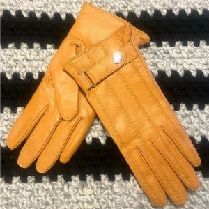 Merona Mustard Yellow Genuine Leather Gloves